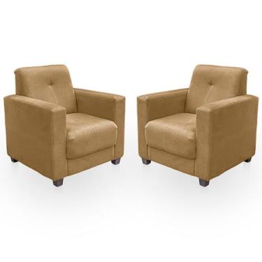 Imagem de Kit Poltrona Cadeira para Sala Confortável Reforçada Veneza Suede - Be