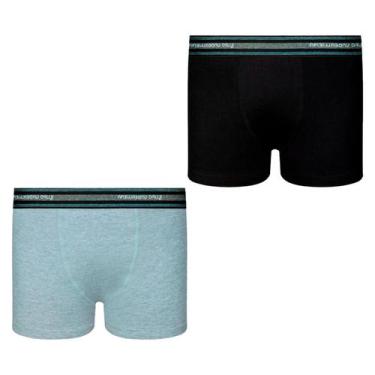 Imagem de Kit 2 Cuecas Boxer Infantil Lupo Box Criança Algodão Menino, Preto com