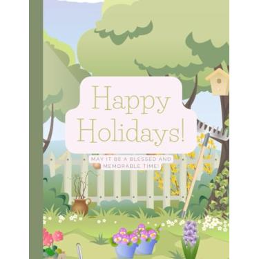 Imagem de Spring/Summer Garden.(Family Home, Birds, Flowers) Notebook.Happy Holidays Journal for Kids/Students/Teachers/Sister.Use this notebook at ... GiftBag Idea.Stationary Product.