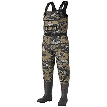 Imagem de Bassdash Bare Camo Colete masculino de neoprene para pesca no peito com 600 gramas de sola de borracha isolada em 8 tamanhos