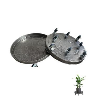 Imagem de LeafLassie Organizador de plantas resistente com rodas de 50 cm, rodízio de 360°, carrinho de plantas rolantes para uso externo que não enferruja facilmente, carrinho de metal interno com rolos,