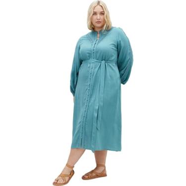 Imagem de City Chic Vestido feminino plus size Mysteria, Azul francês, 54