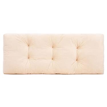 Imagem de Almofada de banco, almofadas de banco ao ar livre para pátio, almofada de assento tufado antiderrapante para piquenique, balanço, vime, banco de jardim, interior, armazenamento de sapatos, janela, piano, jantar (91,4 cm x 35,5 cm, bege)
