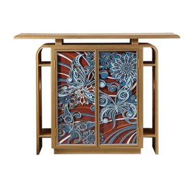 Imagem de Armário de entrada Table d'entrée, armário de armazenamento de aparador, gabinete de realce vintage, gabinete de console de servidor buffet de 2 portas para cozinha, sala de jantar, sala de estar,