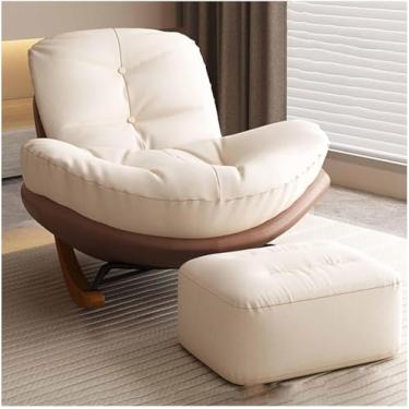 Imagem de Cadeiras de balanço, cadeira de balanço para berçário, cadeira de balanço macia com design de apoio para os pés, cadeira de balanço estofada confortável, cadeira de balanço reclinável de sofá de sala