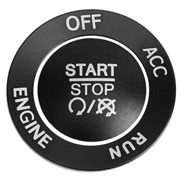 Imagem de ZYHW Acabamento de alumínio para botão de arranque/parada do motor, botão de arranque com um clique, adesivo decorativo para Dodge Challenger Dodge RAM 1500 Dodge Charger 2015-2021 (preto)