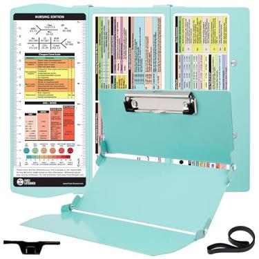 Imagem de First Lifesaver Prancheta de Enfermagem 3 Camadas de Alumínio Dobrável Prancheta de Enfermeira com Clipe Forte para Enfermeiras, Estudantes de Enfermagem e Médicos (Hortelã)
