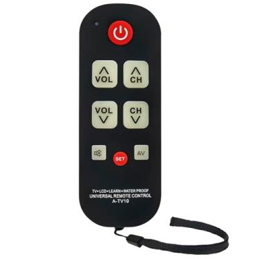 Imagem de A-TV10 Controle remoto de substituição universal à prova d'água para Panasonic LG Sharp Vizio Zenith Philips RCA TV LCD WP-U1434LA com botão grande