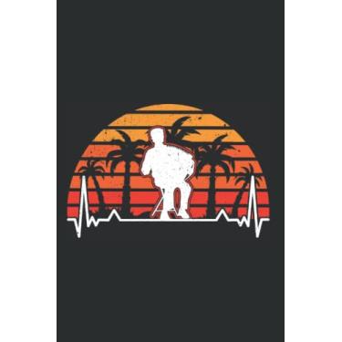 Imagem de Akkordeon Notizbuch: Akkordeon Herzschlag Sunset Akkordeonist / 6x9 Zoll / 120 karierte Seiten Seiten
