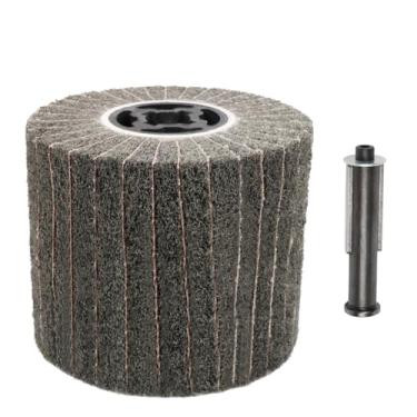 Imagem de Roda de polimento de aço inoxidável, polimento de metal, abrasivos, escova, rolo, ferramentas de polimento, 120x100x19mm, 60 grãos, M14,1