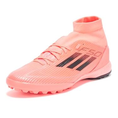 Imagem de adidas Tênis feminino F50 League Mid Top Turf, Turbo/Aurora Preto/Platina Metálico, 40