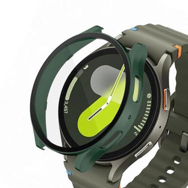 Imagem de HAJSLU Capa para Samsung Galaxy Watch 7 de 40 mm: capa para smartwatch, capa protetora com vidro temperado HD integrado, compatível com SM-L300NZ, verde oficial, 40 mm