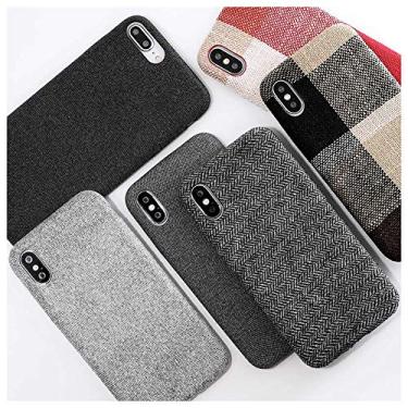 Imagem de Mixneer Compatível com iPhone 7 Plus/iPhone 8 Plus, capa de TPU macio com textura de tecido, capa ultrafina de silicone TPU fosco fosco de fibra para Apple iPhone 7 Plus/iPhone 8 Plus - Estilo 7