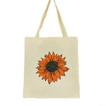Imagem de Bolsa Ecobag  100% algodão Estampa GIRASSOL - CARIOCA MAIS