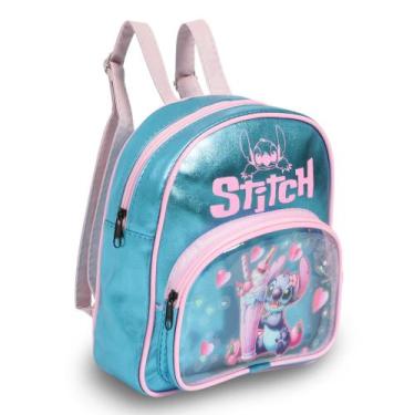 Imagem de Mochila Infantil Feminina Stitch Mini Bolsa Costas Passeio - Plike