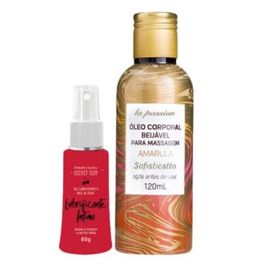 Imagem de Kit Sensual Lubrificante À Base De Água Secret Sexy Óleo Massagem Beij