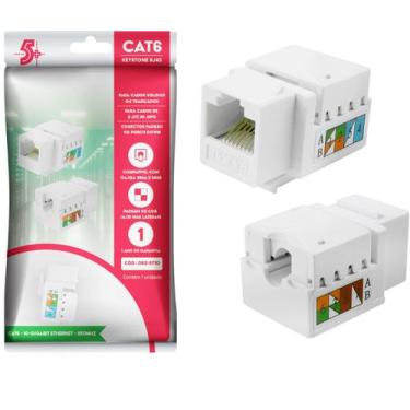 Imagem de Pct 04 Conector Fêmea Rj45 Keystone CAT6 P/ Internet Giga - CHIPSCE