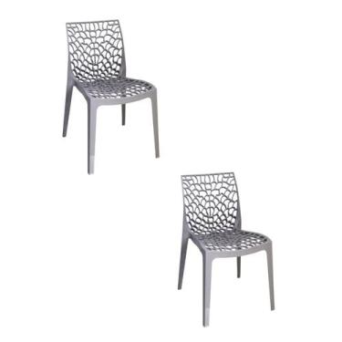 Imagem de Kit 2 Cadeiras Vazada em Polipropileno Gruvyer Espresso Móveis
