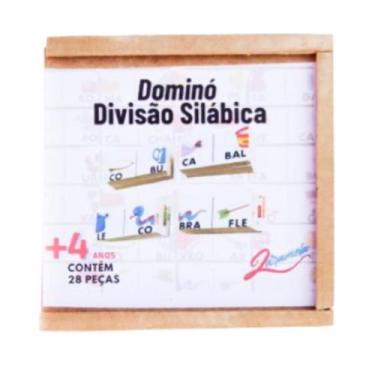 Imagem de Dominó Divisão Silábica Jogo Didático em Madeira - Zaramela