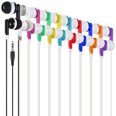 Imagem de Fones de ouvido a granel, pacote com 100, multicoloridos para sala de aula, Singente Wholesale Kids Students School Fones de ouvido descartáveis para iPhone, Android, laptop, iPad embalados