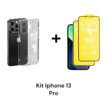 Imagem de Kit Para Iphone 13 PRO Com 2UN Películas Fosca 9D + 1UN Capinha Transp