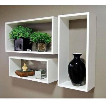 Imagem de Conjunto de Nichos Retangulares 100% MDF Branco - Tesori Decor