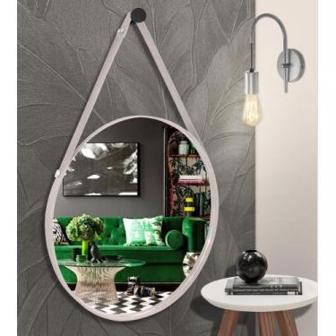 Imagem de Espelho Decorativo Redondo 50 Cm Ecológico + Pendurador - A.J, Gelo