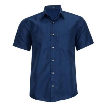 Imagem de Camisa Social Lbl Masculina Manga Curta Clássica 3024, Marinho, 1