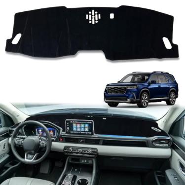 Imagem de INUBOXES Capa de painel antiderrapante Capa de painel de ajuste personalizado Capa de console central protetor solar Pad compatível com Honda Pilot 2023 2024 2025 Acessórios Pad (sem HUD) (acabamento