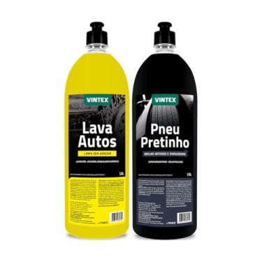 Imagem de Kit Limpeza Automotiva Brilha Lava Autos 1,5l + Pneu Pretinho 1,5l Vintex By Vonixx