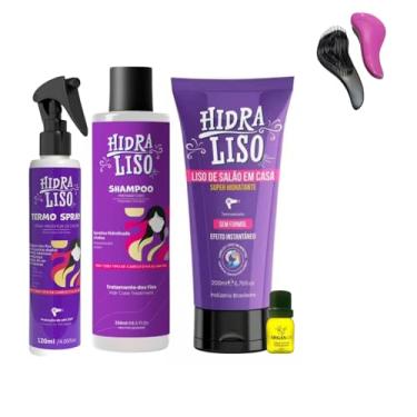 Imagem de Escova Progressiva HidraLiso 200ml Shampoo + Termo Spray
