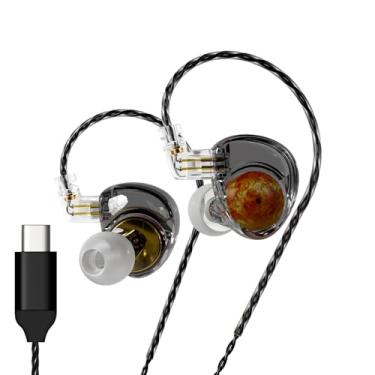 Imagem de Fones de ouvido ND Planet IEM: drivers magnéticos duplos de 12 mm, fones de ouvido HiFi para jogos com cabo destacável de 2 pinos, monitores intra-auriculares com isolamento de ruído para músico,