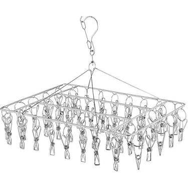 Imagem de Cabide De Roupa À Prova De Vento De Aço Inoxidável Varal Meia Toalha Bra Secagem Roupas Peg Airer Secador