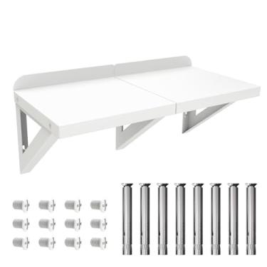 Imagem de Prateleira de aço inoxidável montada na parede 30 x 61 cm, prateleiras comerciais de 104 kg, prateleiras flutuantes, prateleiras de metal, rack de armazenamento resistente para restaurante, cozinha,