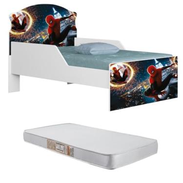Imagem de Mini Cama Infantil Juvenil Livia Em MDF Adesivada Personagens Divertida Para Crianças (Homem aranha 14)