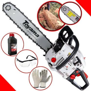 Imagem de Motosserra Toyama TCS58H Profissional Sabre 18 p/ Desdobra de Madeira, Corte de Troncos + Kit de Acessorios
