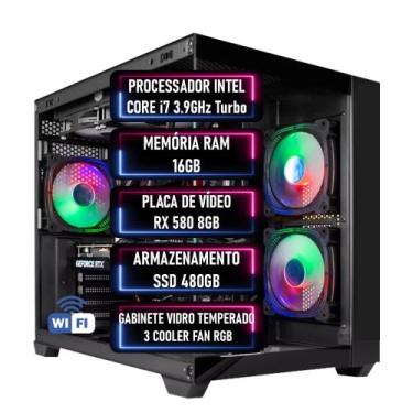 Imagem de PC Gamer Intel Core i7 3.9GHz RAM 16GB SSD 480GB RX 580 8GB  ADVANCEDT
