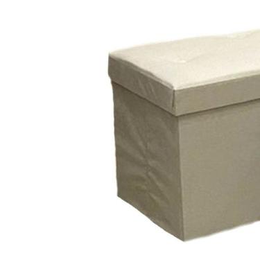 Imagem de Puff Baú Dobrável Prático e muito útil em Suede - Art. Belle, Bege