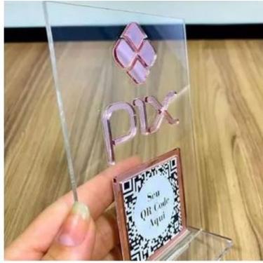 Imagem de Placa Expositor de Acrílico para QRCode Pix Moldura - LOJAS PEDRI, CRI