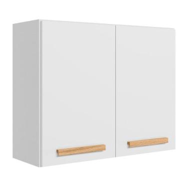 Imagem de Armario Modulado Aereo Intenza 80cm com puxador em madeira - Nicioli, 