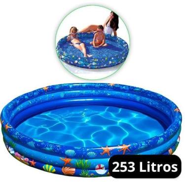 Imagem de Piscina Inflável Transparente 250 Litros 3 Anéis - WELLMIX