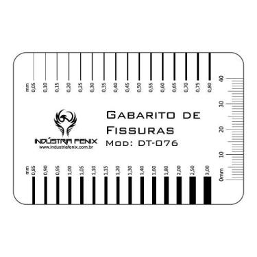 Imagem de Fissurômetro Gabarito Fissuras Régua Equivalente Modelo FISS04 Branco 