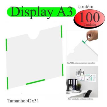 Imagem de 100 Display a3 expositor folhas quadro aviso parede PET HORI - INDÚSTR