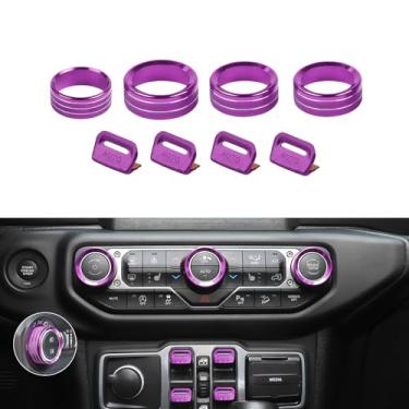 Imagem de JeCar JL Capas de botão de interruptor controle de janela ar condicionado farol volume botão de rádio guarnições acessórios interiores compatíveis com Jeep Wrangler JL JLU 2018-2024 e Gladiador JT