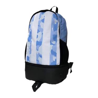 Imagem de Dynwave Mochila de futebol, mochila de futebol, mochila esportiva Backpack Back Sports Bag Bag para natação, ciclismo, vôlei, Branco Azul Claro