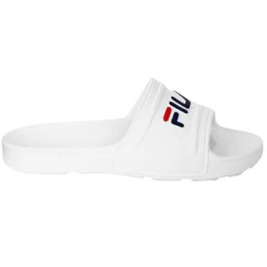Imagem de Chinelo Fila Sleek Slide Feminino - Branco e Vermelho, 37/38