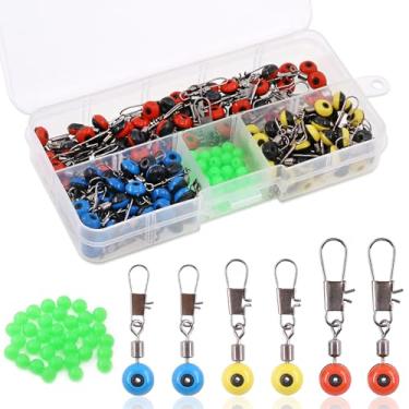 Imagem de Keadic 200 peças 3 – Conector de linha de pesca colorida para pias deslizantes com gancho e clipe para haste giratórios e contas de pesca verde brilhante pequeno kit de acessórios de pesca fácil de usar