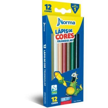 Imagem de Lápis de COR Triangular Norma 12 Cores com Apontador - Waleu
