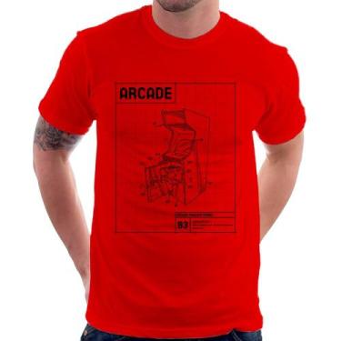 Imagem de Camiseta Arcade Fliperama Projeto - Foca na Moda, Vermelho, M