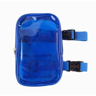 Imagem de Bolsa para coxas | Arnês de perna | Bolsa de cintura | Bolsa de carnaval colorida transparente para caminhadas e viagens | Pochete com alças ajustáveis e fivelas | Design conversível 4 em 1 |